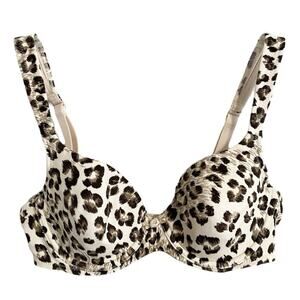 Victoria's Secret Vintage Y2K Leopard Print Bra 34A Underwire Padded Mob Wife